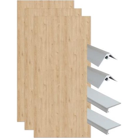 ONDEE - Kit instalación paneles murales nicho FLORA madera 120cm perfil cromado