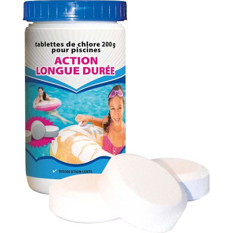 BSI - Chlore Lent - Action Longue Durée - Dissolution Lente - Désinfection - Pour Piscine 30m³ et Plus - Galets 200g - 1kg (1/3)