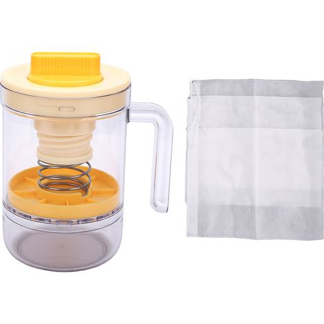 Passoire à yaourt grec avec couvercle, qualité alimentaire, sépare efficacement le petit-lait, jaune printemps (1/5)