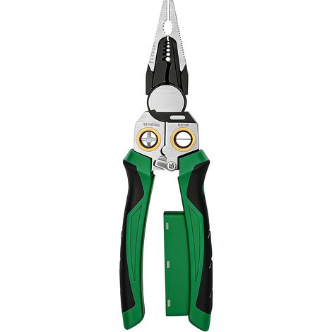 Pince à Dénuder Électrique 8 en 1 avec Testeur de Tension Intégré, Outil Multifonction pour Dénuder, Couper et Sertir les Fils, en Acier à Haute Teneur en Carbone avec Poignée Ergonomique (1/5)