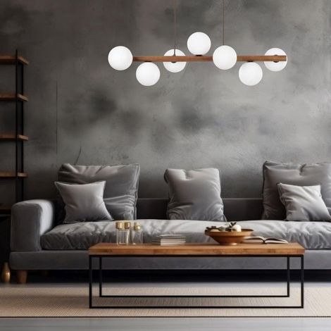 TK Lighting ESTERA WOOD ORZECH lámpara colgante blanco nogal