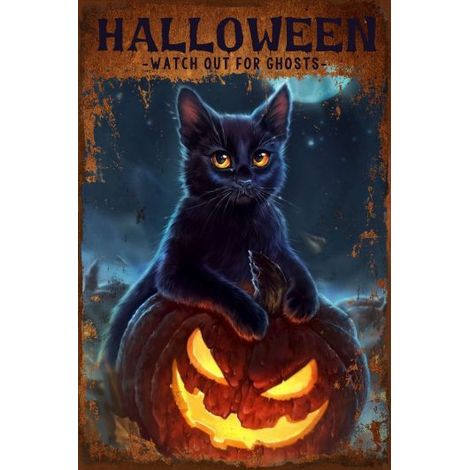 Décorations murales personnalisées pour Halloween, ambiance chaleureuse grâce à une peinture décorative rétro en fer forgé.