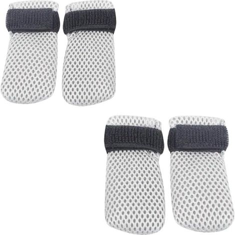 Chaussures anti-griffures pour chats - Taille : S (8 x 3,5 cm) - Polyester - Conviennent aux chats et aux chiens - Lot de 4 - Ajustables (1/5)