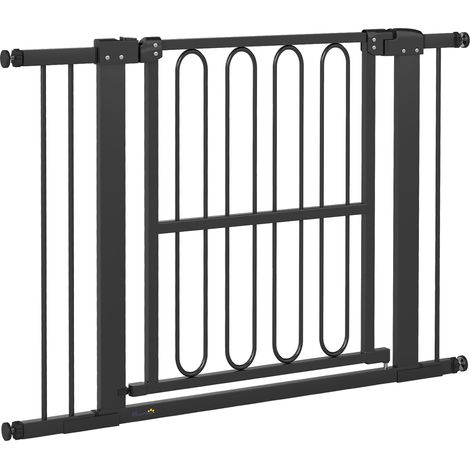 Barrière de sécurité pour chien, 76-104 cm, barrière sans perçage, barrière d'escalier (1/5)