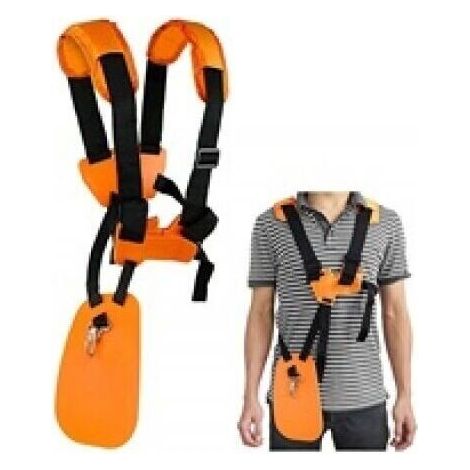 Harnais débroussailleuse - Tondeuse à Harnais Double épaule avec Ceinture de Nylon Durable Adjuestable Couleur orange (1/2)
