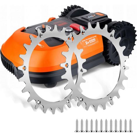 2 x High Quality Stainless Steel Crampons for Worx Landroid L and Vision Lawnmower Spikes Traction Enhancer Wheel Size 225 mm (1/5)