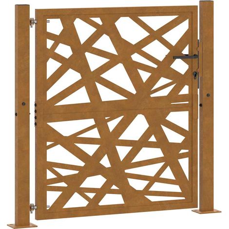 Gartentor 100x100 cm Cortenstahl Helles Design vidaXL (1/5)