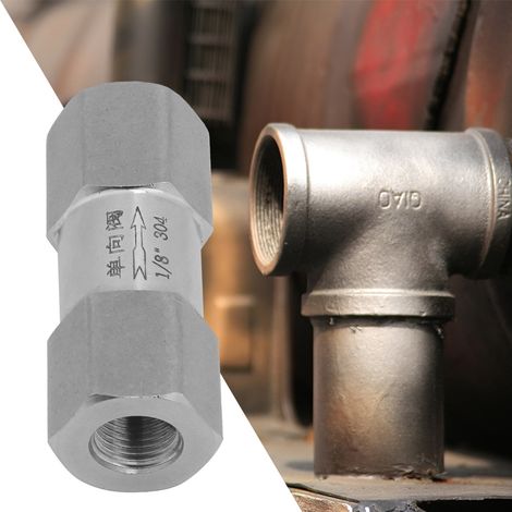 Clapet anti-retour hex split acier inoxydable 304 résistant haute température et pression 1/8 pouce BSPP (1/5)