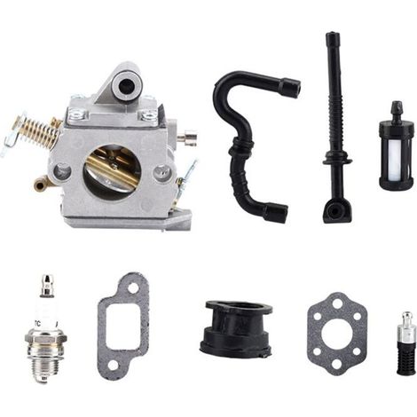 HOXILEELEO - Carburateur pour tronçonneuse STIHL MS170 MS180 – Installation facile – Compatible modèles 017 018 – Métal durable (1/5)