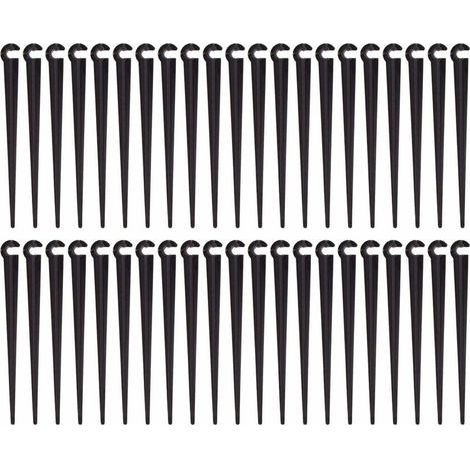 Piquets de support de tuyau d'irrigation Piquets de tuyau de support Outils de jardinage d'irrigation goutte à goutte en plastique.Convient pour tuyau d'irrigation en PVC de 47 mm . paquet de 100 (dia (1/5)