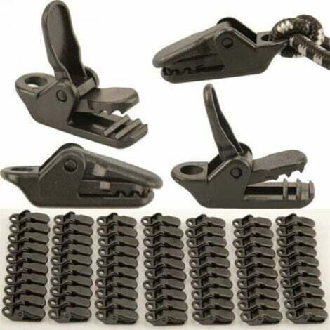 71pcs Clip de Fixation Bache Auvent, Clips de Verrouillage Clips de Bâche Clips Toile de Tente en Linoléum en Plastique pour Bache Auvent, Pinces à Bâche Tarp Clip Tent Clip (1/4)