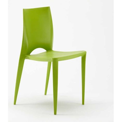 Sedia bar ristorante giardino esterno in polipropilene moderno Color - Verde 2
