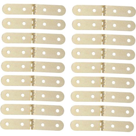 40 petites charnières en fer massif avec vis pour boîte à bijoux en bois, (1/5)