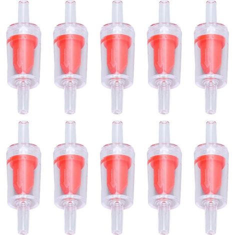 10 Stück Rückschlagventile 4 mm PP Luftpumpe Aquarium 1-Wege-Wasserstopp-Rückschlagventil für Fischbecken Rot