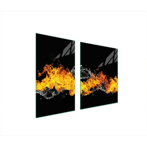 Assiette en verre et planche à découper 100x52 feu (1/5)
