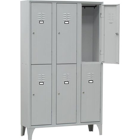 Armoire Vestiaire Multicases 3 Colonnes 6 Cases - L2G