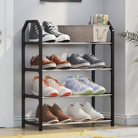 [Meuble de rangement pour chaussures] + Stabilité complète en métal plastique + Multiple étages + Étagère de rangement pour chaussures durable et facile à installer pour home et dormitories (1/5)