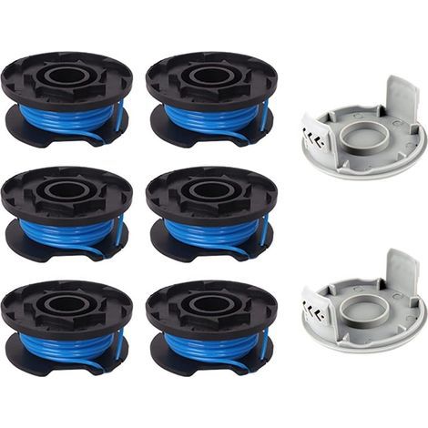 8er-Pack Ersatzspulen für Ryobi 18V 24V 40V Akku-Trimmerfaden, 3,35 m Faden, 6 Spulen + 2 Trimmerkappen (1/5)