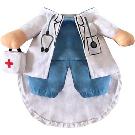 Déguisement d'Halloween pour chien ou chat, costume de docteur, jeans pour chien, vêtements amusants pour chat, uniforme (1/5)