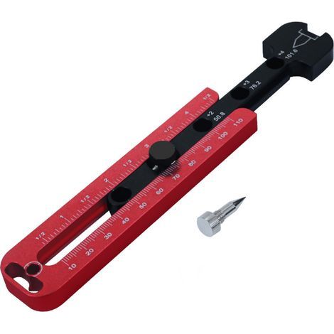 Regla de dibujo para carpintería, regla de compás para dibujo circular – Regla de trazado de arcos con escala métrica/pulgadas ajustable, calibre de marcado (1/5)