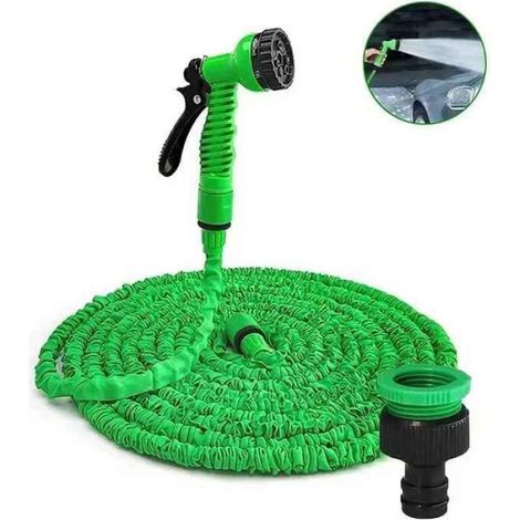 Tuyau Extensible - 125 Ft - Pour Lavage Voiture Haute Pression - 7 Modes Pulvérisation - Vert