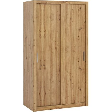 Armario Catromi 102, Roble Artisan, 215x120x62cm, Puertas de armario: Correderas, Número de estantes: 5