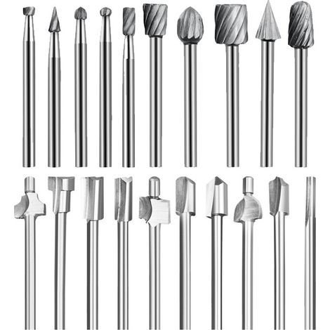 Router Bits, Set of 20 High-Speed Steel Router Bits for 1/8" (3 mm) Router Bits for Tools (1/4)