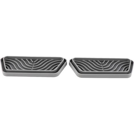 Lot de 2 bacs récupérateurs d'eau trapézoïdaux en silicone pour réfrigérateur GE et Samsung, gris (1/5)
