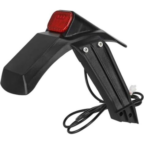 Garde-Boue Arrière - Avec Feu LED Étanche IP44 - Pour Scooter Électrique 9 Pouces - ABS PC - Noir - 1 Pièce (1/5)