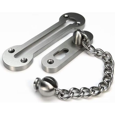 Boucle antivol solide 3MM 304 chaîne de porte antivol extra épaisse en acier inoxydable chaîne coulissante de porte d'entrée, serrure de chaîne de porte (1/5)
