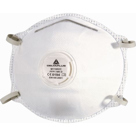Packung mit 10 Stück FFP1-Filtergesichtsmasken aus synthetischem Vliesstoff DELTA PLUS- M1100VC