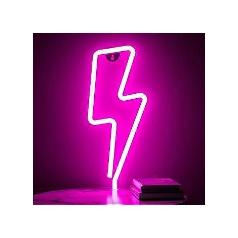 Neonlichtschild, USB- oder batteriebetriebenes warmweißes LED-Blitz-Neonschild für Schlafzimmer, Kinderzimmer, Wohnzimmer, rosa