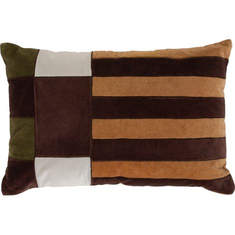 Amadeus - Coussin graphique Eliot vert/camel 40x60 cm (1/3)