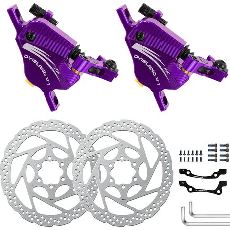 XT-7 Etriers de Freins à disques hydrauliques, étriers de Freins Avant et arrière à tirage par câble pour VTT/vélo de Montagne/vélo de Route/vélos électriques. (1/5)