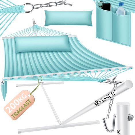 KESSER® Amaca con struttura, amaca doppia - Grigio / Blu (1/5)