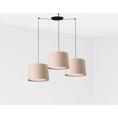 Faro SAMBA - Grappolo Triplo Cilindrico Goccia Beige Chiaro, E27 (1/3)