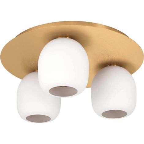 Plafonnier Manzanares Glass Opal-Matt Weiss E27 3x40W H: 19cm Ø45cm Dimmable (1/3)