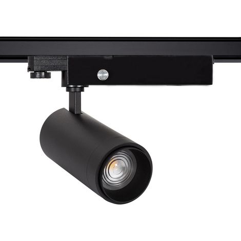 Spot LED sur Rail Triphasé 30W Dimmable Wolf Multiangle 15-60º Noir 3000K Blanc chaud