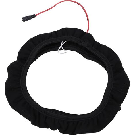 Housse de Chauffage Universelle pour Volant, Chauffage Rapide des Mains, Housse de Volant pour la Plupart des Voitures, SUV, Camions, Tissu en Daim Noir (1/5)