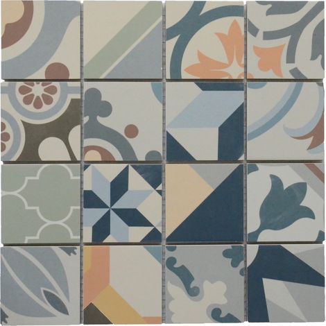 MOSAIQUE CIMENTO COLOR 1 PLAQUE 30 X 30 CM CASA LINEA