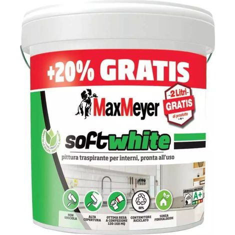 Max Meyer Pittura Murale Traspirante Soft White - Bianco Opaco 12L