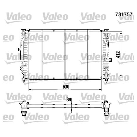 Radiateur, refroidissement du moteur Valeo 731757 AUDI 4B0121251AE 4B0121251L