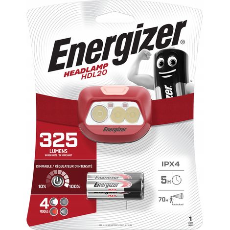 Energizer HDL20 lampe torche rouge 325 lumens camping (1/2)