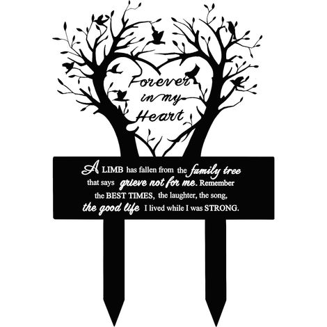 Piquet de jardin, décorations de cimetière, stèle commémorative en métal, arbre généalogique, plaque funéraire pour papa et maman, piquet de souvenir (1/5)