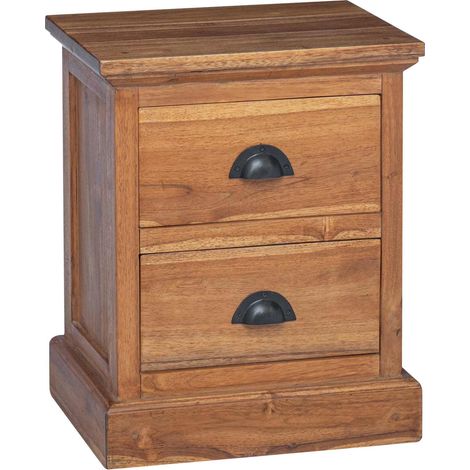 Comodino Naturale 40 x 30 x 50 cm Legno di teak solido vidaXL