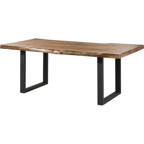 FREEFORM 5 tavolo da pranzo in legno di mango - verniciato natur / gambe in ferro U antracite lucido 240x100