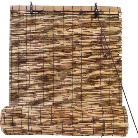 Estor Enrollable 120X200CM Compuesto 100% Bambú Natural Cortina Para Ventana o Puerta Persiana Madera Marron