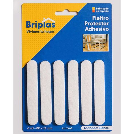 FPLUS briplas fieltro adhesivo 6 u banda 80x12 mm blanco 110b (1/2)