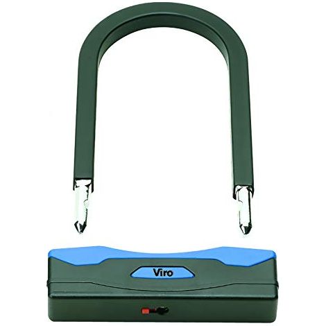 Viro  Arco Rigido, Lucchetto Bici e Moto, Sezione 16 mm, Luce Arco 25,5x10,5 cm, Monolitico Rivestito in Acciaio Zincato, Chiusura a Sfere (1/4)