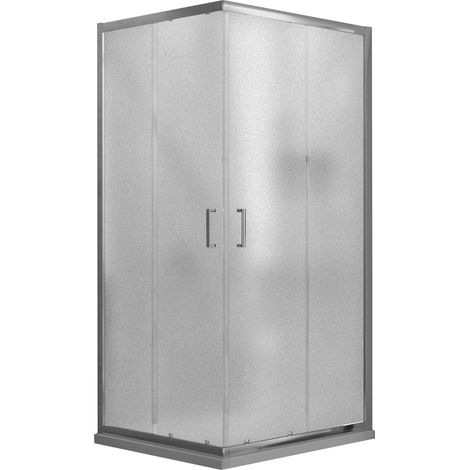 Box Doccia Angolare 70x70 cm 2 Ante Scorrevoli in Cristallo Opaco 6mm H198 Fosterberg Dragor (1/4)